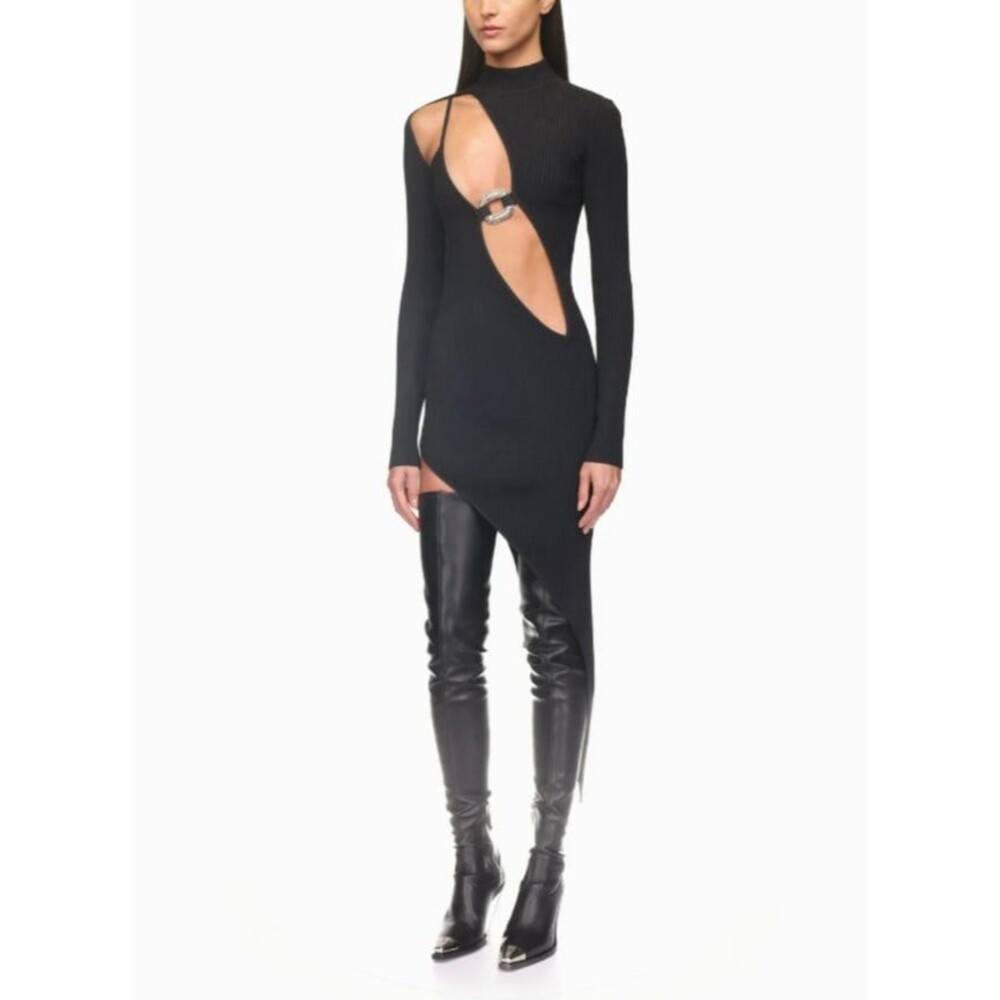 Asymmetric Cut-Out Ribbed Dress S-L - Picture 12 of 12